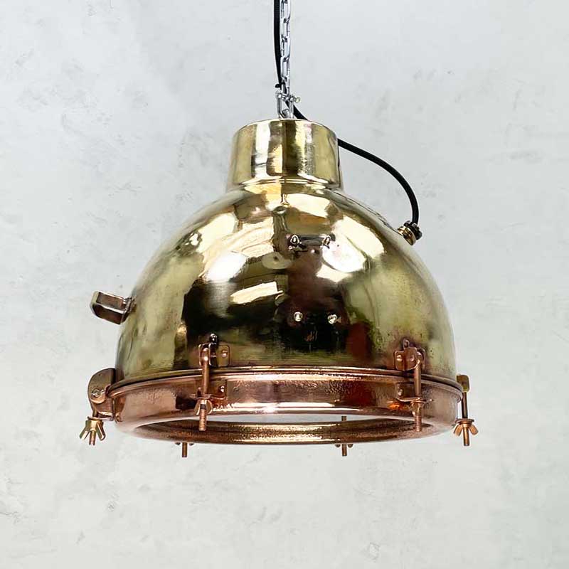 Vintage industrial Brass & Copper dome ceiling light