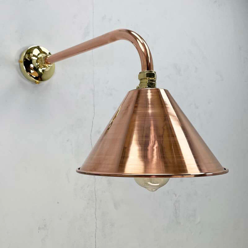 bespoke copper & brass industrial style wall light