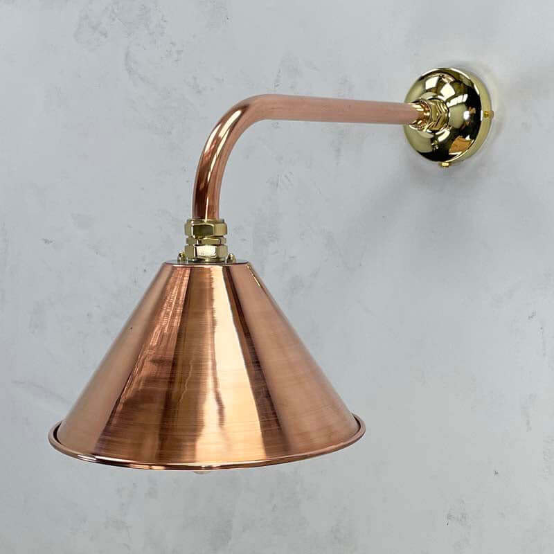 Shop our copper industrial wall light, crafted by British restoration specialists, Loomlight. International delivery available. Bespoke LED Lighting options available.
