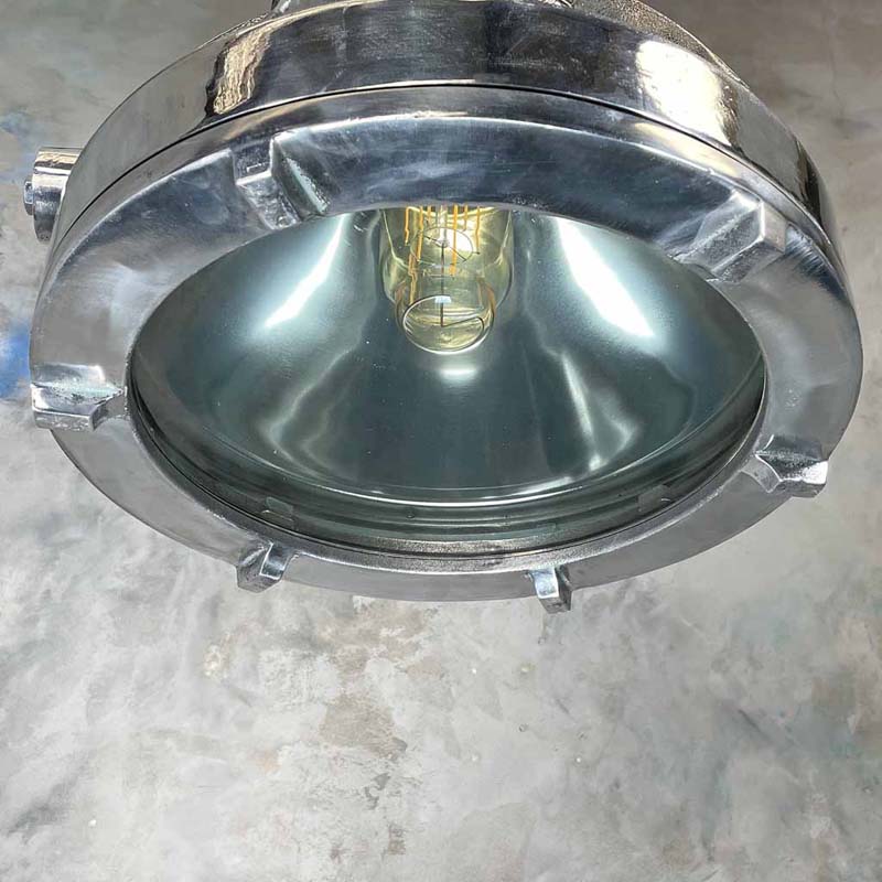 Large aluminium vintage industrial ceiling light