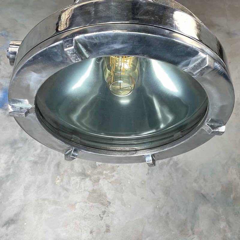 Shop our large industrial pendant light which is a vintage lighting fixture made from aluminium. Vintage industrial pendant lighting great for kitchens.