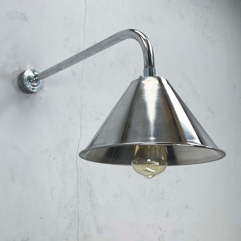 galvanised steel industrial style wall lamp, use with LED light bulb. 