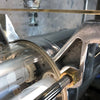 A vintage industrial aluminium flameproof ceiling strip light fitted with T8 LED tubes. 