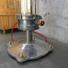vintage industrial floor lamp with cage and red glow switch restored by Loomlight