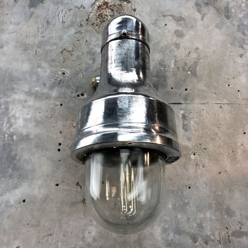 Reclaimed industrial style explosion proof aluminium outdoor wall light