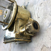Nautical vintage industrial brass outdoor bulkhead wall light by Brasuk