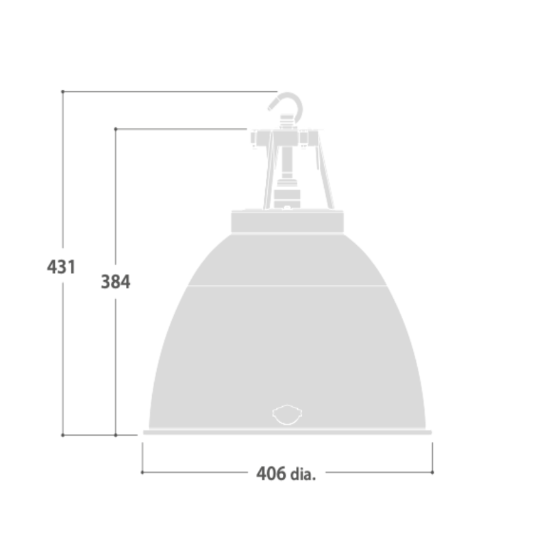 Dimensions for Traditional Enamel Ivory 16" Thorlux Ceiling Lighting. Original Factory style lighting