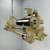 Vintage industrial brass Edison LED flameproof tube ceiling strip light made by Daeyang in the 1970's. Originally nautical ceiling light fixtures from old ships, we have rewired these unique reclaimed strip lights and given them a modern restoration making them fantastic feature lighting to inject some industrial style into any contemporary interior.