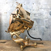 A mid century vintage industrial 1950's American cast bronze table lamp