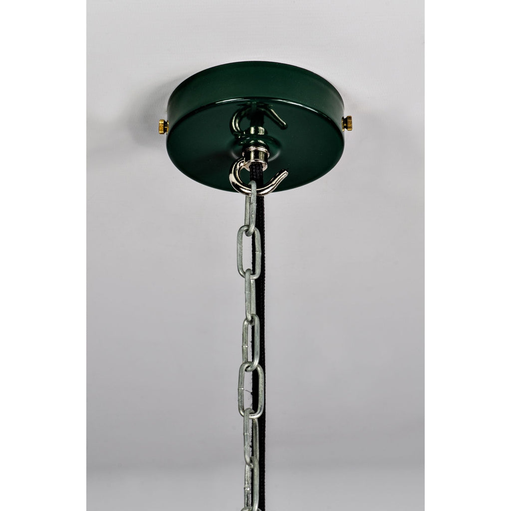 Enamel Green Factory Pendant Light. Traditional 16" Factory Ceiling Light by Thorlux