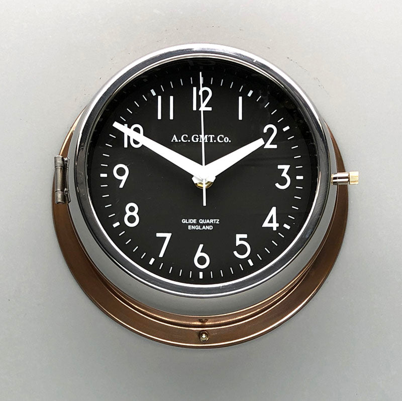 Black & Copper Wall Clock Silent Wall Clock Loomlight