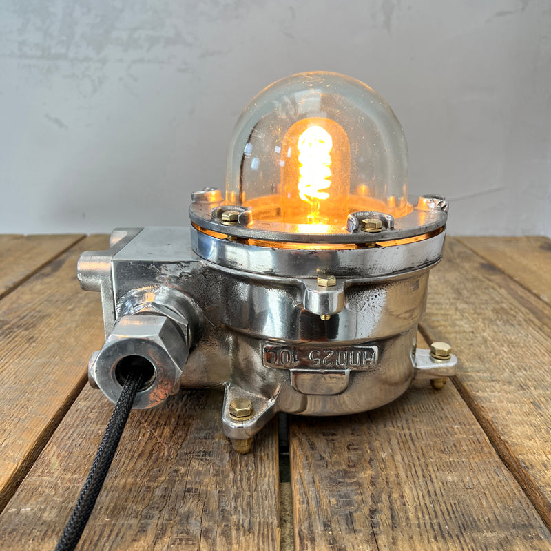 The industrial table lamp originates from the Eastern Bloc and is reclaimed from decommissioned cargo ships. If you love an industrial or steampunk aesthetic then this table or desk lamp is ideal and is completely different to anything you'll find on the high street
