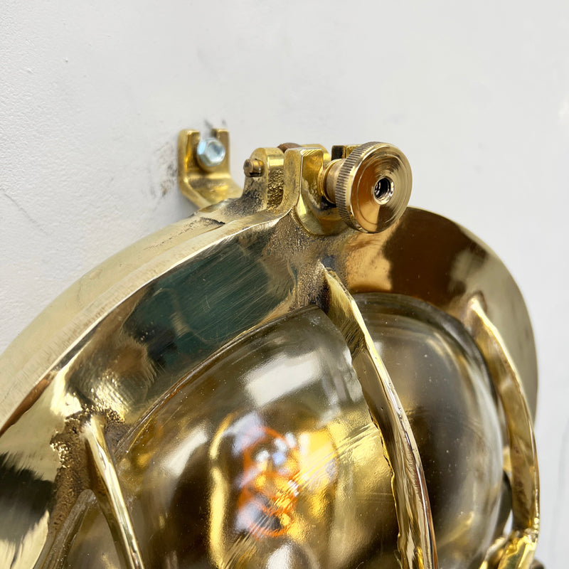 Vintage Brass Bulkhead Light | Nautical Reclaimed Light