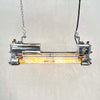 Vintage industrial strip light in polished aluminium with Edison LED tubes and flameproof glass tubes. By Daeyang a Korean manufacturer of Industrial grade fixtures & fittings.