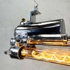Vintage industrial strip light in polished aluminium with Edison LED tubes and flameproof glass tubes. By Daeyang a Korean manufacturer of Industrial grade fixtures & fittings.