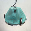 a vintage industrial bespoke verdigris pendant light by Loomlight. reclaimed and professionally refurbished. Unique vintage industrial lighting.