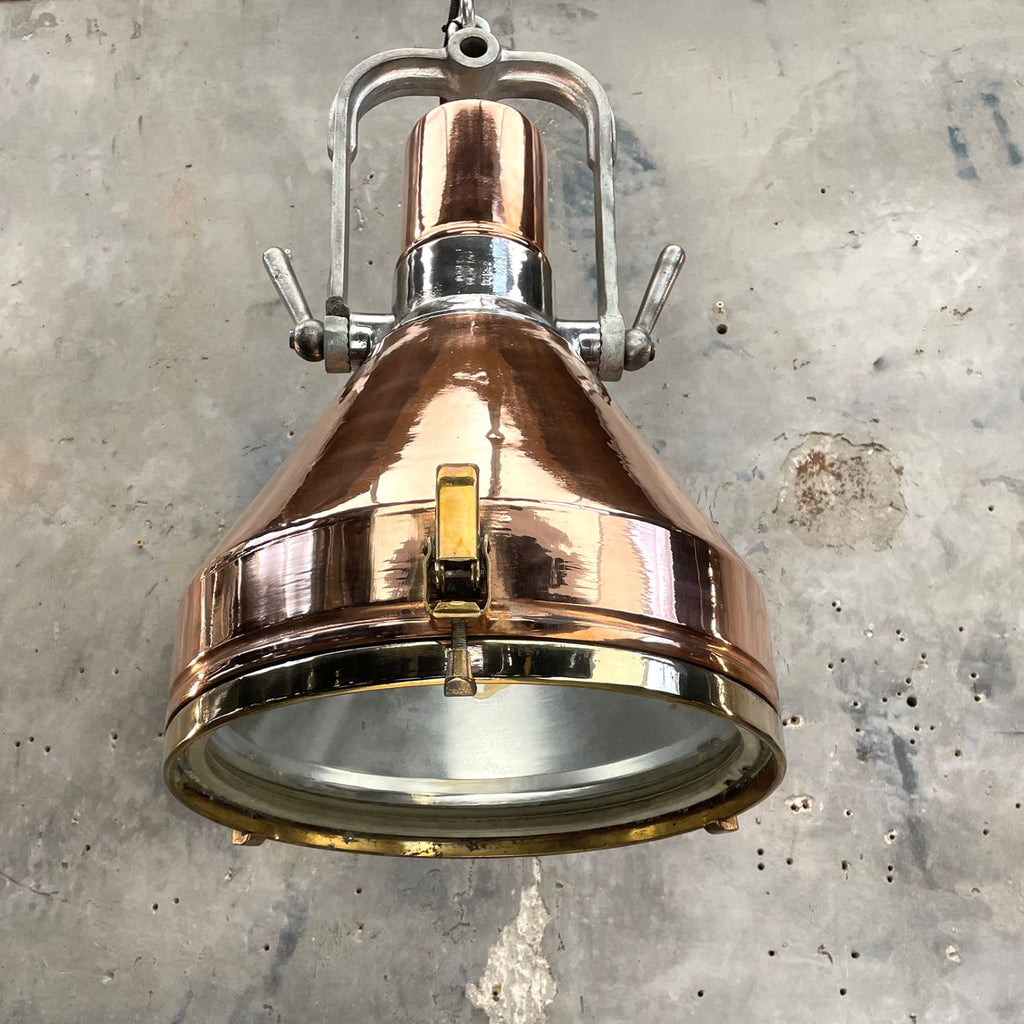 Industrial Copper Ceiling Light by VEB