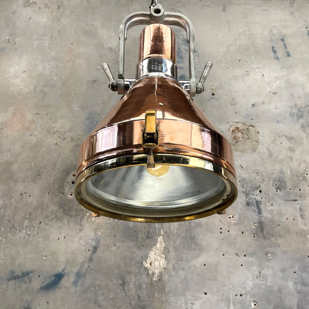 Industrial Copper Ceiling Light by VEB