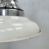 Shop the white pendant light with enamel finish. Vintage industrial pendant lighting restored professionally with LED light bulbs. Worldwide shipping available. 